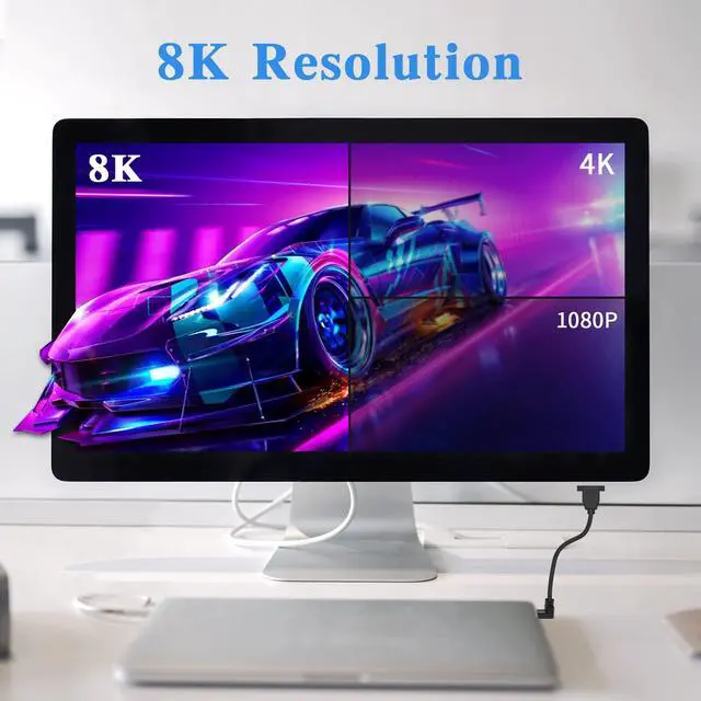 Alt view image 5 of 7 - BUCIER Mini DP to DP 1.4 Cable, 8K@60Hz Extreme Thin Down Angled Mini Displayport Male to Displayport Female Extension Cable with Screw Panel Mount Support Bi-Directional Transmission. 1Ft/30cm