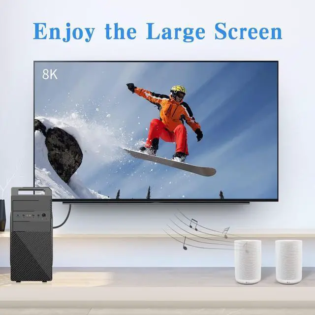 Alt view image 6 of 7 - BUCIER Mini DP to DP 1.4 Cable, 8K@60Hz Extreme Thin Left Angle Mini Displayport Male to Displayport Female Extension Cable with Screw Panel Mount Support Bi-Directional Transmission. 1Ft/30cm