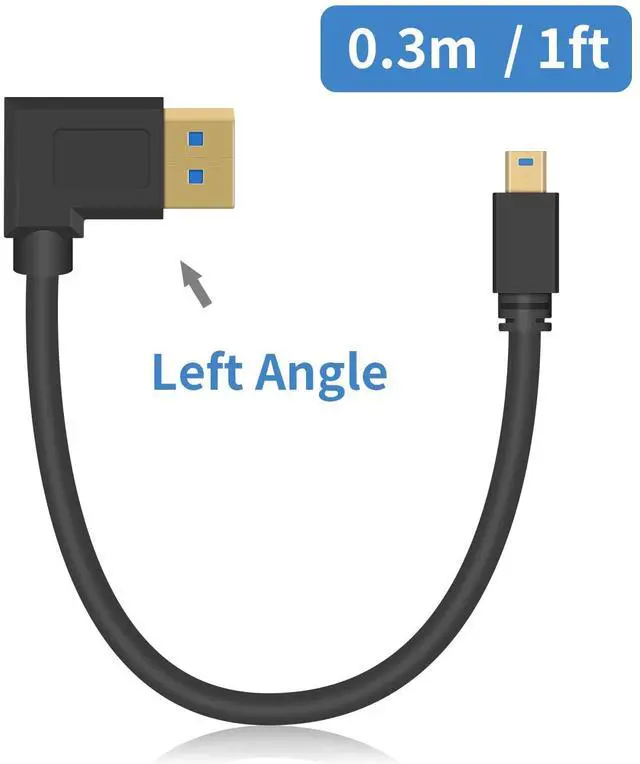 Alt view image 6 of 7 - BUCIER 8k Mini Displayport to Displayport 1.4, 8K@60Hz Left Angle Displayport Male to Mini Displayport Male Cable with Gold-Plated, Support Bi-Directional Transmission, for Gaming, Monitor 1Ft