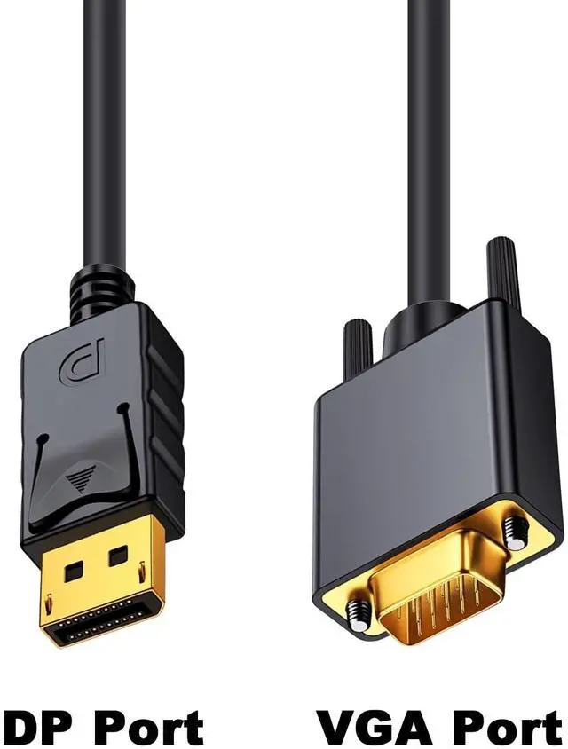 Alt view image 5 of 7 - BUCIER DisplayPort to VGA Cable 6FT/1.8M, Displayport to VGA Adapter Gold Plated 1080P@60Hz for Monitor, Laptop, PC, TV, Projector (Not Bidirectional)