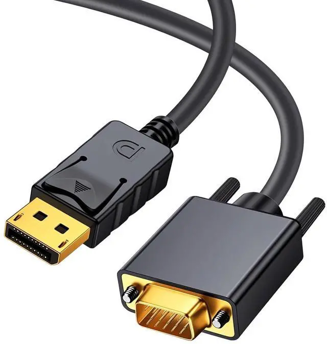 Main image of BUCIER DisplayPort to VGA Cable 6FT/1.8M, Displayport to VGA Adapter Gold Plated 1080P@60Hz for Monitor, Laptop, PC, TV, Projector (Not Bidirectional)