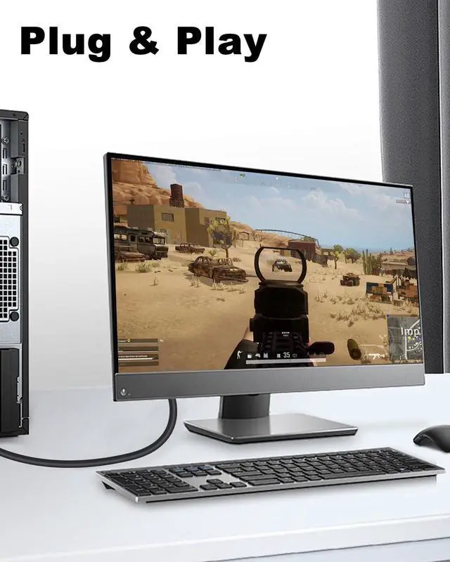 Alt view image 6 of 7 - BUCIER DisplayPort to VGA Cable 6FT/1.8M, Displayport to VGA Adapter Gold Plated 1080P@60Hz for Monitor, Laptop, PC, TV, Projector (Not Bidirectional)