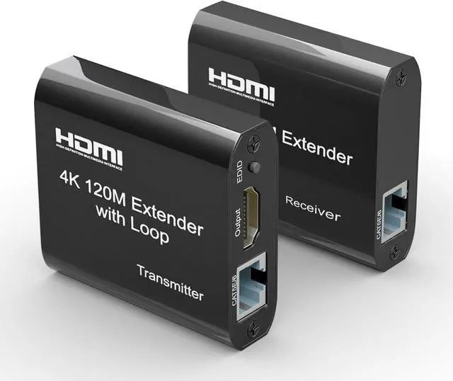 Main image of BUCIER 120m/395ft HDMI Extender - 4K@60Hz UHD HDMI Ethernet Extender Over Cat5e/6/7 Cable with Audio & Loop Out, HDCP 1.2 Support