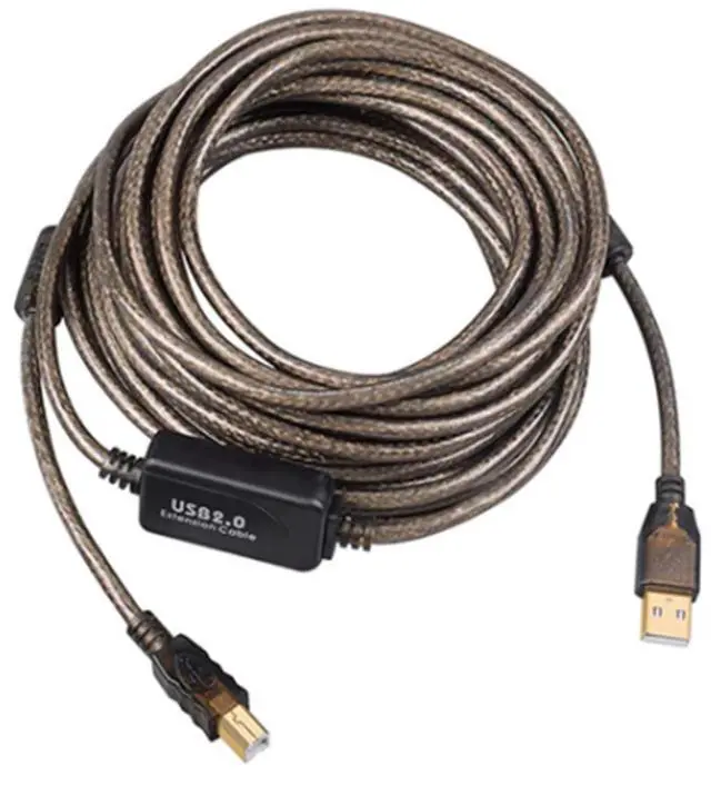 Alt view image 4 of 4 - BUCIER USB Printer Cable 65FT/20M, USB Type A to USB Type B Male to Male Scanner Active USB 2.0 Cord, High Speed for HP, D.ell, etc, Transparent Black