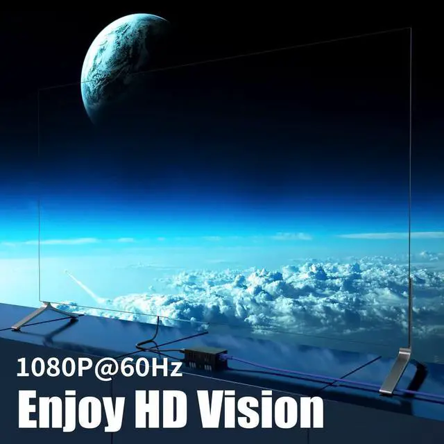 Alt view image 5 of 7 - BUCIER HDMI Extender Splitter 1x4 1080P@60Hz Over Cat 5E/6/7 Ethernet Cable 50m (165ft) Support EDID Copy POC Function (1 in 4 Out)