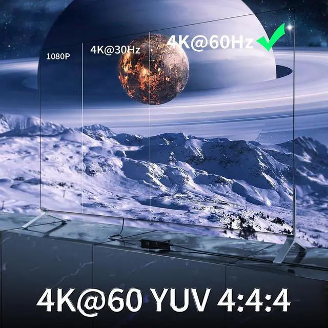 Alt view image 5 of 7 - BUCIER HDMI Extender Splitter1x2 HD 4K @60Hz up to 60m(196ft)-Loop Out-Over CAT5/CAT6/CAT7 Cable HDMI Transmitter and Receiver with IR Power Switch and EDID