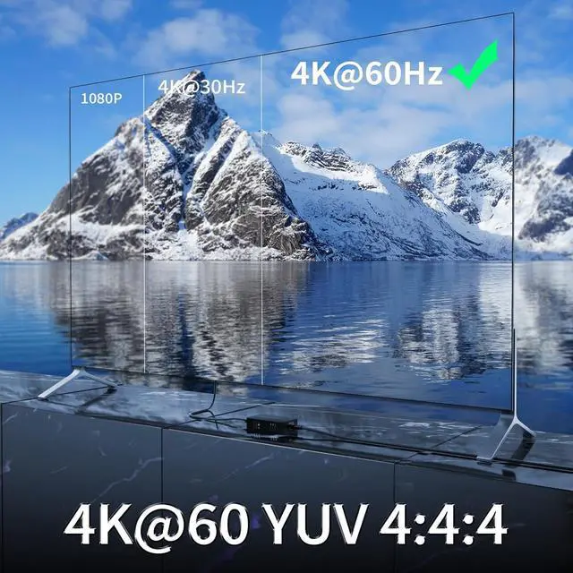 Alt view image 5 of 7 - BUCIER HDMI Extender Splitter 1x4 HD 4K @60Hz Over CAT5/CAT6/CAT7 Ethernet CableUp to 196ft-Loop Out-Equipped with IR POC and EDID