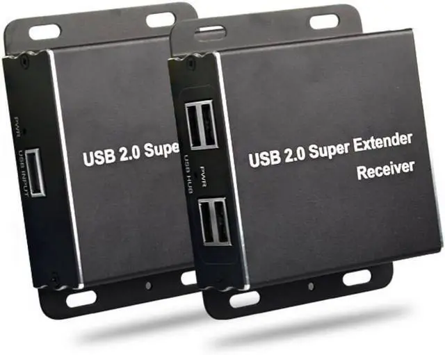 Alt view image 6 of 7 - BUCIER USB Extender Over Cat5E/6 up to 196ft, USB2.0 Over Cat6 Cat5E Extender with 4 USB 2.0 Ports, Plug and Play, No Driver Needed Support All Operating System, Two Web Cameras Work Synchronously