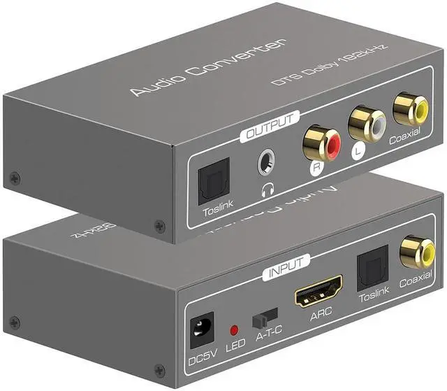 Main image of BUCIER Audio Converter HDMI ARC Adapter Digital to Analog Stereo DAC Coaxial Optical Input Coaxial or Optical LR or 3.5 mm Jack Output for TV