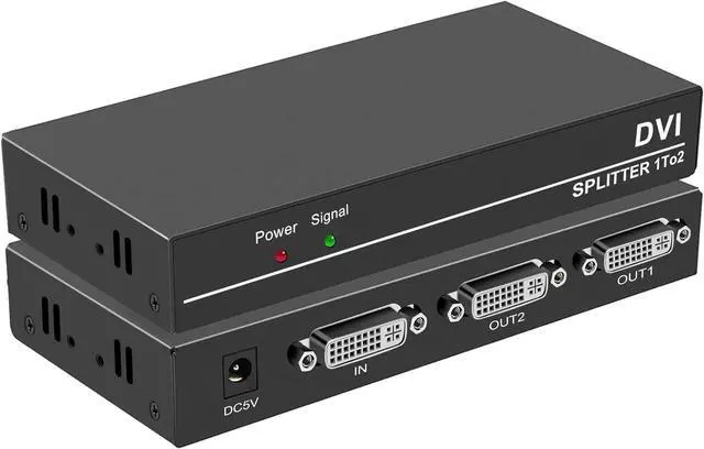 Main image of BUCIER DVI Splitter 1 in 2 Out 2 Port Distribution Duplicator Supports Resolution up to 4K2K Automatically Copy EDID
