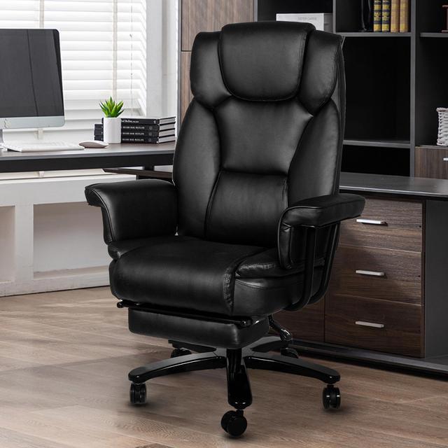 Alt view image 7 of 7 - Ninecer Big and Tall Office Chair 400LBS with Wide Seat and Arms, 160° Reclining Office Chair with Footrest, Comfortable Executive Office Desk Chair High Back, Computer Chair Home Office, Black