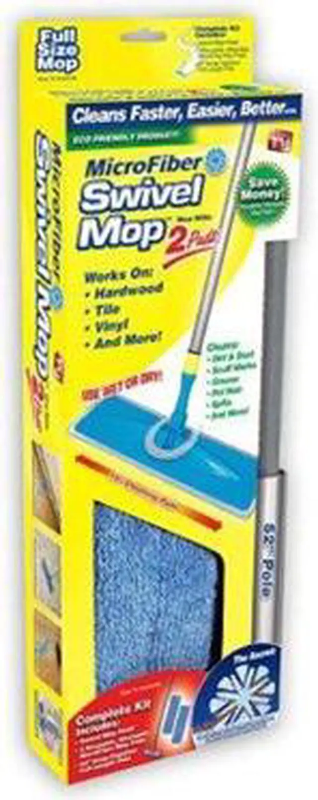 Alt view image 2 of 4 - As Seen On TV  Microfiber Swivel 2 Mop Pads