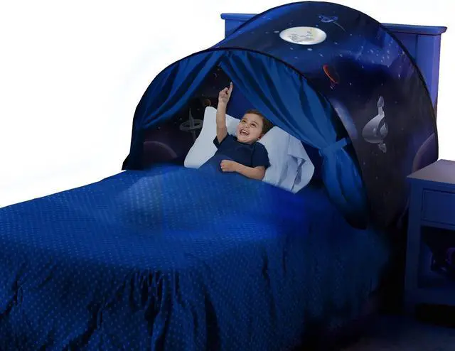 Alt view image 2 of 2 - DreamTents Fun easy Pop Up canopy foldable portable Tent- Space Adventure- Twin (w/ Light)