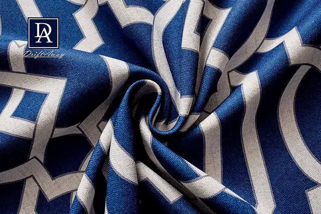 Alt view image 3 of 3 - DriftAway Abigail Geometric Trellis Pattern Window Curtain Valance Rod Pocket 52 Inch by 18 Inch Navy