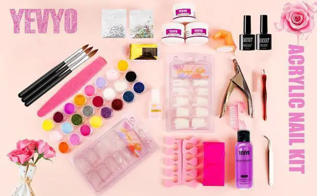 Alt view image 7 of 7 - Professional Nail Kit Set with Everything Included - Perfect for Nail Enthusiasts Professional Nail Kit Set - All-In-One Acrylic System with Practice Hand and Supplies