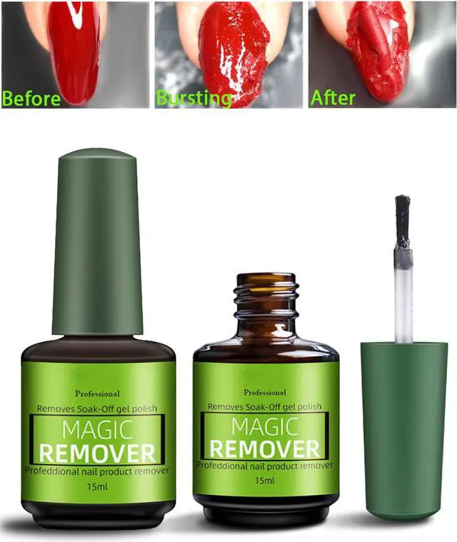 Main image of Gel Nail Polish Remover, (2Pcs) Gel Nail Removal Easily & Quickly Removes Soak-Off Gel Polish, Don't Hurt Nails, Professional Non-Irritating Nail Polish Remover-15ml