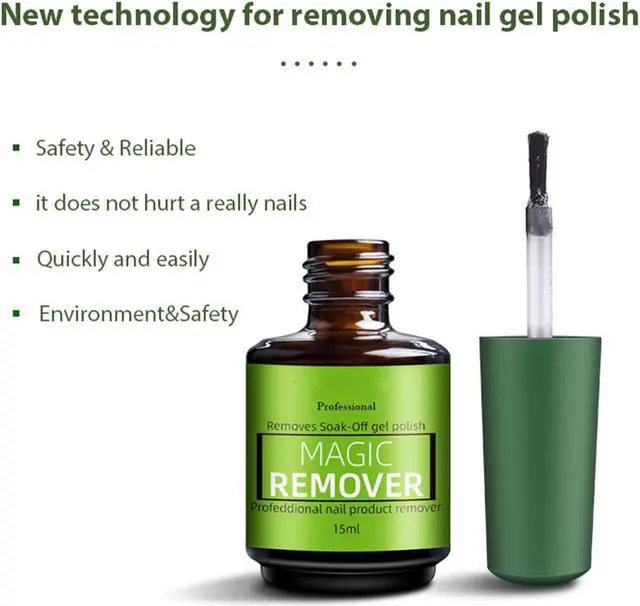 Alt view image 4 of 7 - Gel Nail Polish Remover, (2Pcs) Gel Nail Removal Easily & Quickly Removes Soak-Off Gel Polish, Don't Hurt Nails, Professional Non-Irritating Nail Polish Remover-15ml