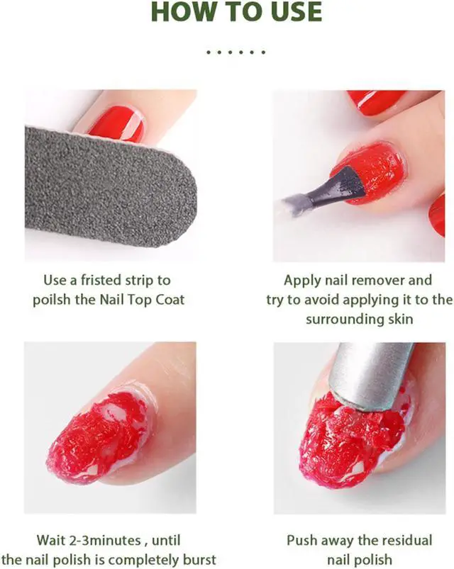 Alt view image 6 of 7 - Gel Nail Polish Remover, (2Pcs) Gel Nail Removal Easily & Quickly Removes Soak-Off Gel Polish, Don't Hurt Nails, Professional Non-Irritating Nail Polish Remover-15ml