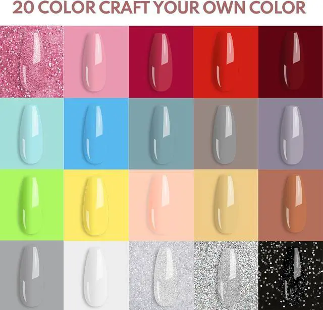 Alt view image 2 of 7 - Nail Dip Kit - 20 Shades for Creating Mesmerizing Nail Looks Powder Dip Nail - 20 Colors for Salon-Worthy Nails Nail Dip Kit - 20 Colors for Statement-Making Nail Designs
