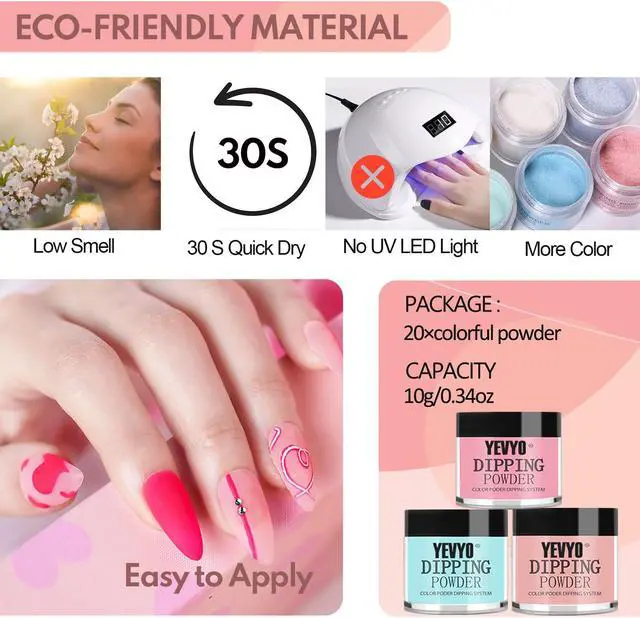 Alt view image 4 of 7 - Nail Dip Kit - 20 Shades for Creating Mesmerizing Nail Looks Powder Dip Nail - 20 Colors for Salon-Worthy Nails Nail Dip Kit - 20 Colors for Statement-Making Nail Designs