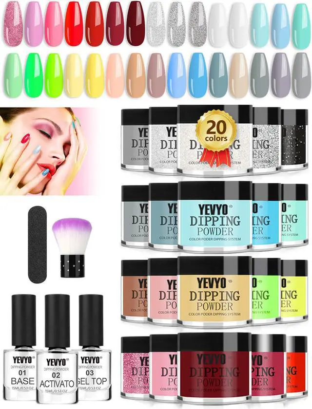 Alt view image 7 of 7 - Nail Dip Kit - 20 Shades for Creating Mesmerizing Nail Looks Powder Dip Nail - 20 Colors for Salon-Worthy Nails Nail Dip Kit - 20 Colors for Statement-Making Nail Designs