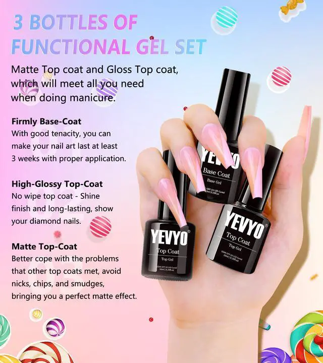 Alt view image 4 of 7 - 23Pcs Gel Nail Polish kit, 20 Colors Pastel Spring Summer Gel Nail Polish Sets with 3Pcs Glossy Matte Top Base Coat, Professional Salon Manicure Gift Diy at Home for Women Girls Beginners