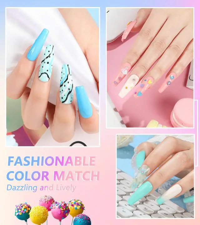 Alt view image 7 of 7 - 23Pcs Gel Nail Polish kit, 20 Colors Pastel Spring Summer Gel Nail Polish Sets with 3Pcs Glossy Matte Top Base Coat, Professional Salon Manicure Gift Diy at Home for Women Girls Beginners