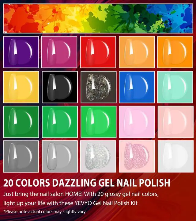Alt view image 2 of 7 - 23Pcs Gel Nail Polish kit, 20 Colors Pastel Spring Summer Gel Nail Polish Sets with 3Pcs Glossy Matte Top Base Coat, Professional Salon Manicure Gift Diy at Home for Women Girls Beginners