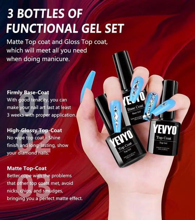 Alt view image 4 of 7 - 23Pcs Gel Nail Polish kit, 20 Colors Pastel Spring Summer Gel Nail Polish Sets with 3Pcs Glossy Matte Top Base Coat, Professional Salon Manicure Gift Diy at Home for Women Girls Beginners