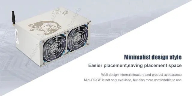 Alt view image 6 of 7 - Goldshell Mini-DOGE 185MH/S Simple Mining Machine LTC&DOGE 233W Low Noise Miner Small Home Riching（with Power）