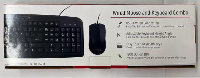 Alt view image 4 of 6 - CODi Wired USB-A Mouse and Keyboard Combination AK0000057