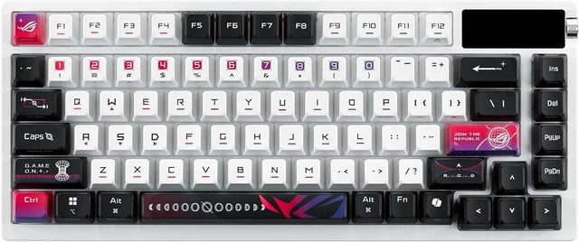 Alt view image 4 of 6 - ASUS ROG Azoth X 75% Custom Gaming Keyboard, OLED Display