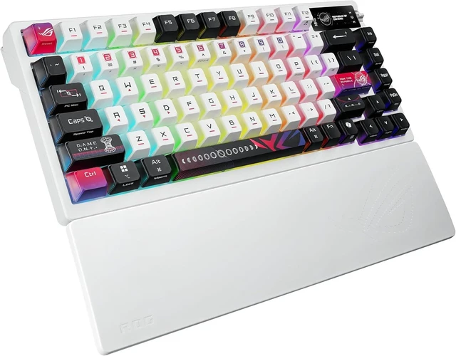Alt view image 6 of 6 - ASUS ROG Azoth X 75% Custom Gaming Keyboard, OLED Display