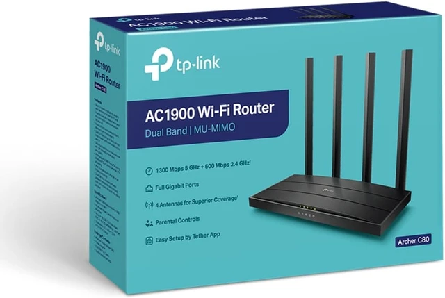 Alt view image 4 of 6 - Archer C80 AC1900 Wireless MU-MIMO Wi-Fi Router