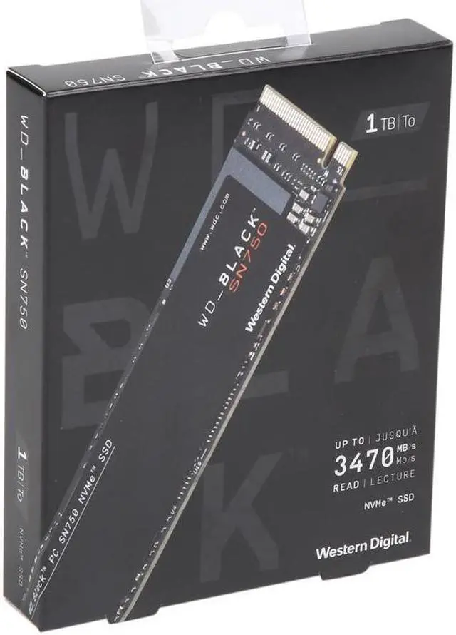 Alt view image 12 of 14 - WD - Black SN750 NVMe SSD 1TB Internal PCI Express 3.0 x4 (NVMe) Solid State Drive for Laptops Western Digital WDBRPG0010BNC-WRSN