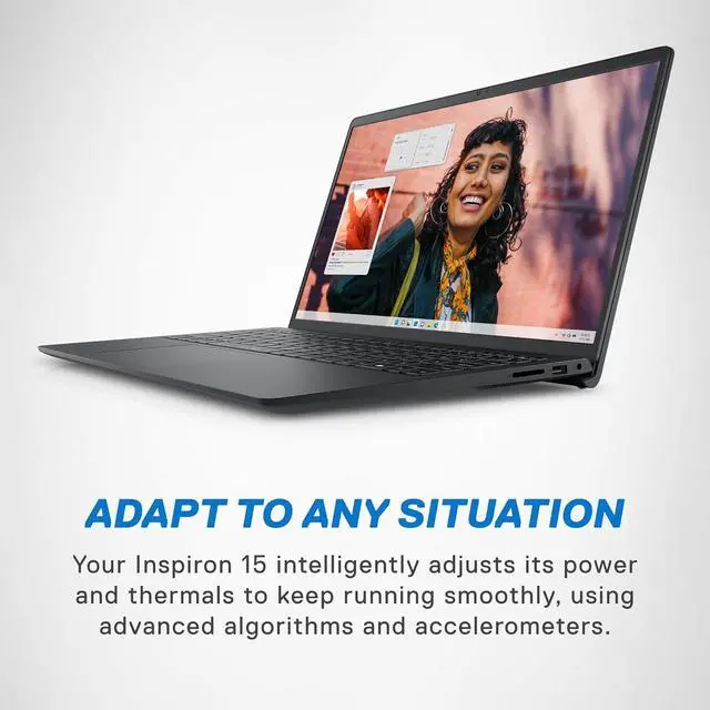 Alt view image 3 of 6 - Dell Inspiron 3530 Laptop - 15.6-inch FHD (1920x1080) Display, Intel Core i3-1305U Processor, 8GB DDR4 RAM, 512GB SSD, Intel UHD Graphics, Windows 11 Home, Onsite Service - Carbon Black