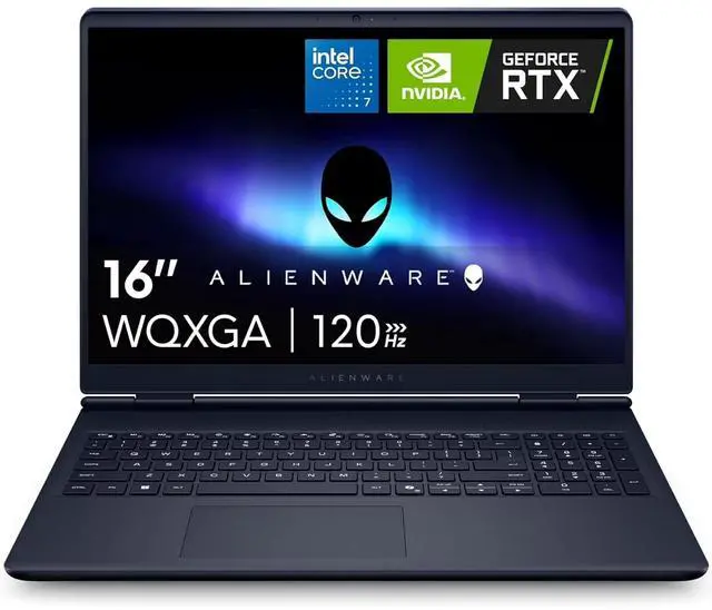 Main image of Dell Alienware 16 Aurora Gaming Laptop, 16-inch WQXGA (2560x1600) 120Hz IPS Display, Intel Core 7-240H, 16GB RAM, 512GB SSD, NVIDIA GeForce RTX 5050 8GB GDDR7, Backlit Keyboard, Windows 11 Home - Blue