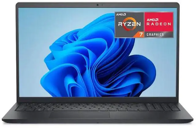 Main image of Dell - DC15255 - 15.6 inch FHD (1920x 1080) Laptop - AMD Ryzen 7 7730U Processor- 16GB Memory - 1TB SSD, Windows 11 - Carbon Black