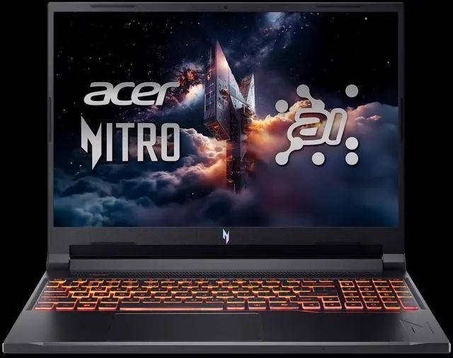 Main image of Acer Nitro V AI Gaming Laptop, 16 Inch WUXGA 180Hz IPS Display, AMD Ryzen 5 240 (Up to 5 GHz), 16GB DDR5 RAM - 1TB SSD, NVIDIA GeForce RTX 5050 8GB GDDR7, Windows 11 Home