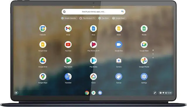 Main image of Lenovo IdeaPad Duet 5 Chromebook, OLED 13.3 Inch FHD (1920x1080) Touchscreen Display, Snapdragon SC7180, 4GB RAM, 128GB Storage, Qualcomm Adreno Graphics, Chrome OS - Abyss Blue