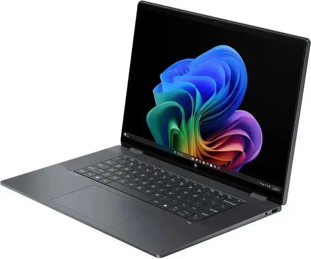 Alt view image 5 of 7 - HP OmniBook X Flip (Copilot+PC) 2 -in-1 Laptop - 16 inch 3K (2880x1800) Touchscreen 120Hz OLED Display, Intel Core Ultra 9-288V, 32 GB LPDDR5x RAM - 2 TB SSD PCIe, Windows 11 Home - Eclipse Grey