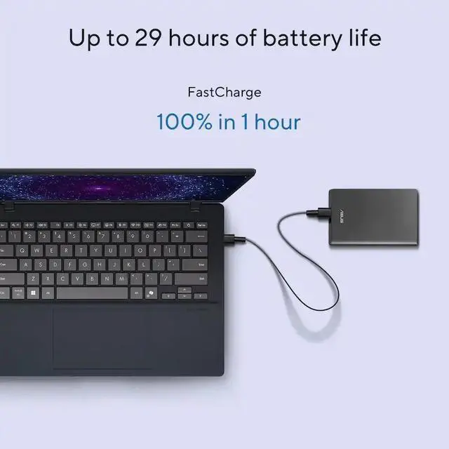 Alt view image 7 of 7 - ASUS Vivobook 14 (Copilot+ PC) - 14 Inch FHD+ (1920x1200) Laptop, Snapdragon X (X1 26 100) Processor, 16GB RAM - 512GB SSD, Backlit Keyboard, Windows 11 Home - Quiet Blue (X1407QA-V14.X116512)