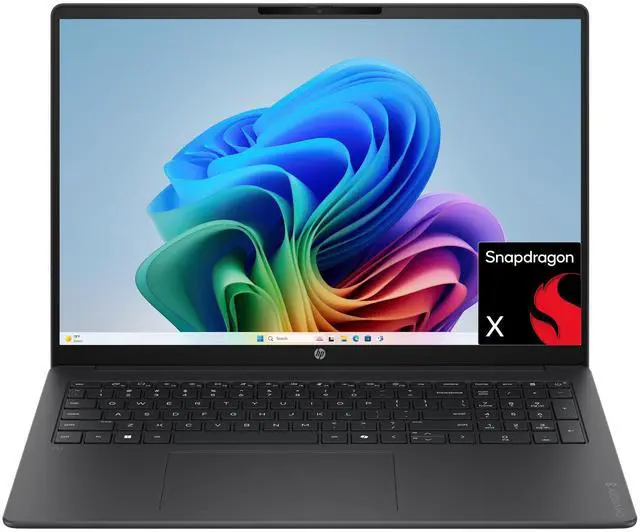 Main image of HP OmniBook 3 (Copilot+ PC) - 16 Inch FHD+ (1920x1200) Laptop, Snapdragon X (X1 26 100) Processor, 16GB RAM - 512GB SSD, AMD Radeon 740M Graphics, Windows 11 Home - Mica Silver