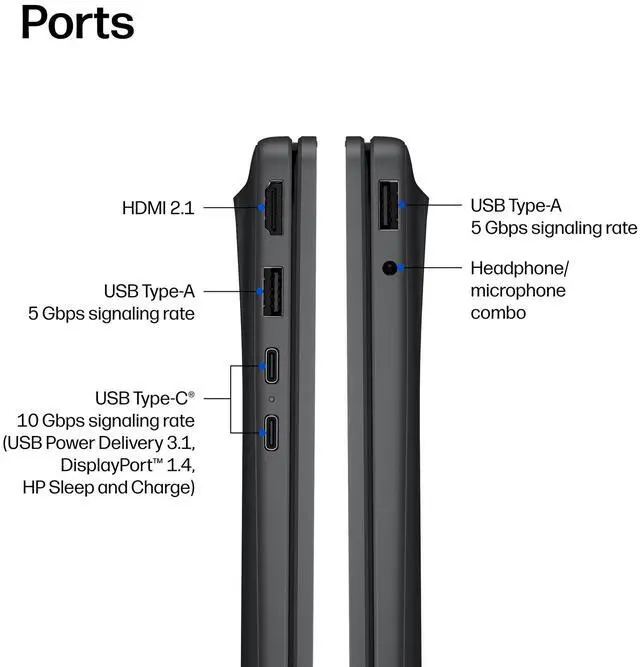 Alt view image 7 of 7 - HP OmniBook 3 (Copilot+ PC) - 16 Inch FHD+ (1920x1200) Laptop, Snapdragon X (X1 26 100) Processor, 16GB RAM - 512GB SSD, AMD Radeon 740M Graphics, Windows 11 Home - Mica Silver
