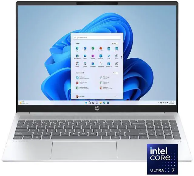 Main image of HP OmniBook 5 - 16 inch 2K (1920x1200) Touchscreen Laptop AI PC, Intel Core Ultra 7 255U Processor, 16GB RAM - 1TB SSD, Windows 11 Home - Glacier Silver (16-af1017wm)
