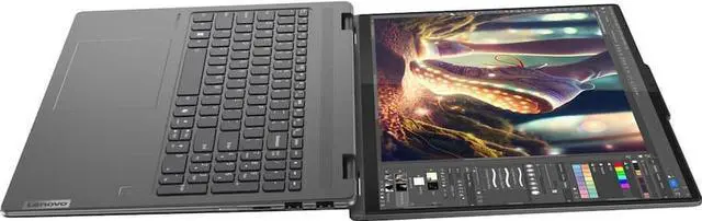 Alt view image 6 of 7 - Lenovo Yoga 7 - 16 inch FHD+ (1920x1200) IPS Touchscreen (2-in-1) Laptop, Intel Ultra 7 155U Processor, 16GB RAM - 1TB SSD, Backlit Keyboard FP Reader, Windows 11 Home - Storm Grey (83DL0002US)