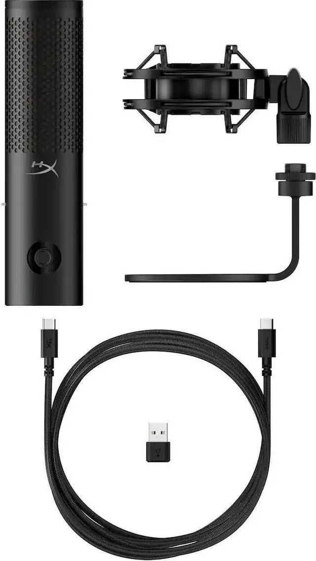 Alt view image 4 of 7 - HyperX QuadCast 2 S - USB Microphone with RGB Lighting Streaming and Podcasting with On-Board Controls LED Lighting Removable Shock Mount PC Mac USB-C - Black