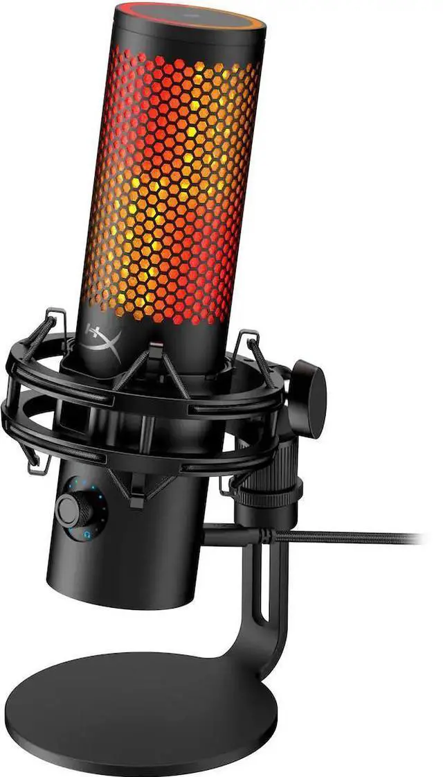 Alt view image 2 of 7 - HyperX QuadCast 2 S - USB Microphone with RGB Lighting Streaming and Podcasting with On-Board Controls LED Lighting Removable Shock Mount PC Mac USB-C - Black