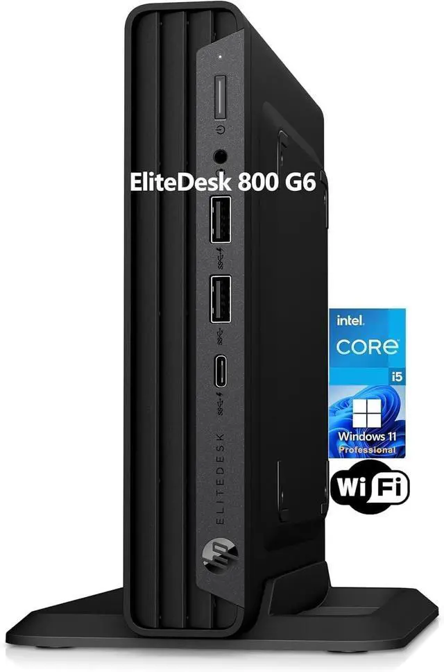 Alt view image 7 of 7 - HP EliteDesk 800 G6 Desktop Mini, Intel Core i5-10500 Processor, 16GB RAM - 512GB SSD, Windows 11 Pro - Black, Keyboard & Mouse Included