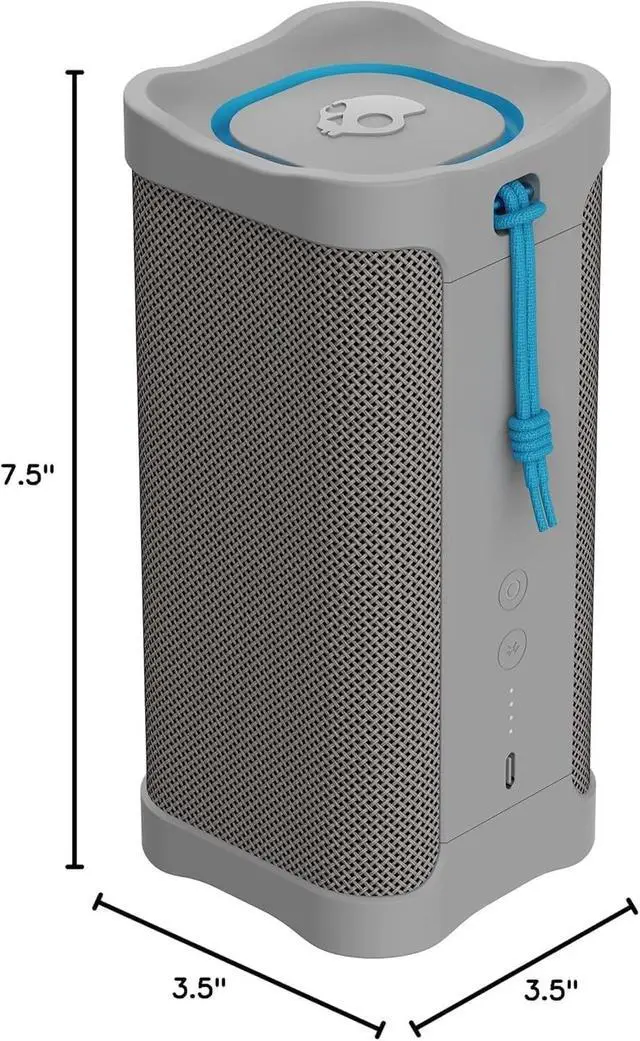 Alt view image 5 of 7 - Skullcandy Terrain XT - Medium Compact Tough Wireless Speaker - Light Grey